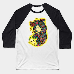 Doodle Girl Rainbow Baseball T-Shirt